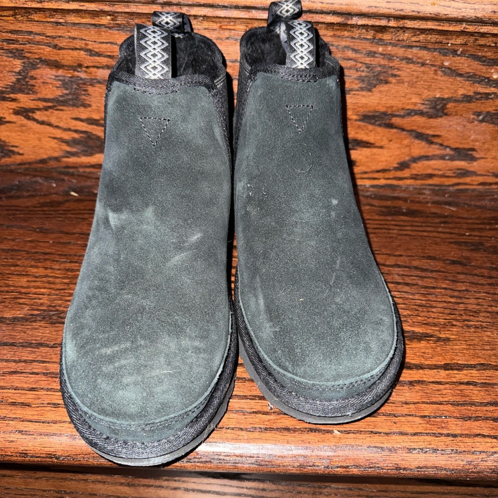 UGG Kids Black Suede Rain Boots